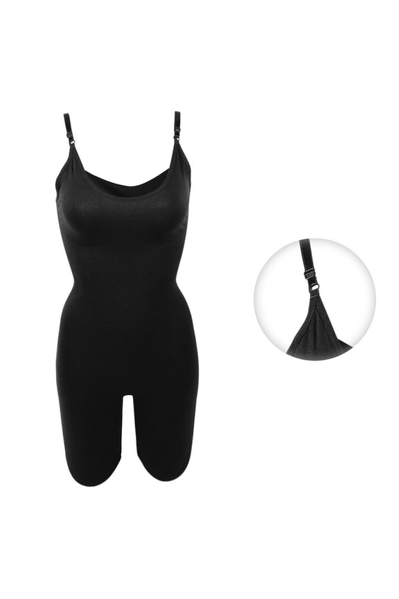 Women Shapewear Tummy Control Full Bust Body Shaper Briefs Bodysuit Butt Lifter Thigh Black Size S