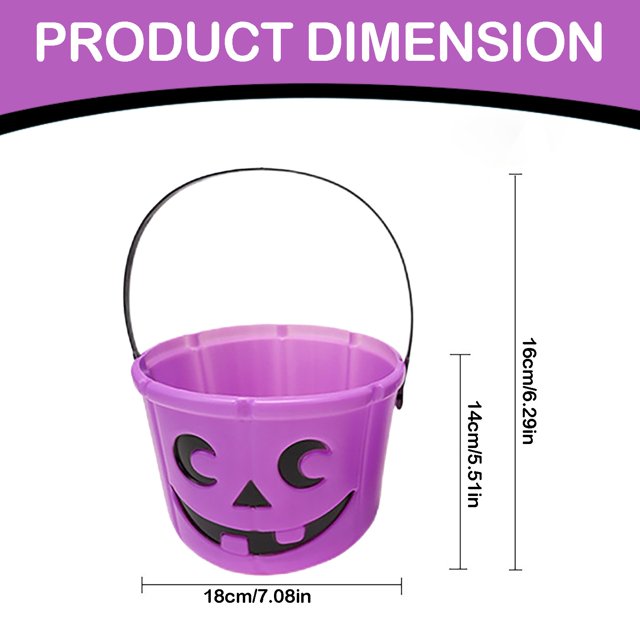 Vocy Decorations Clearance Halloween Pumpkin Bucket Plastic Jack O