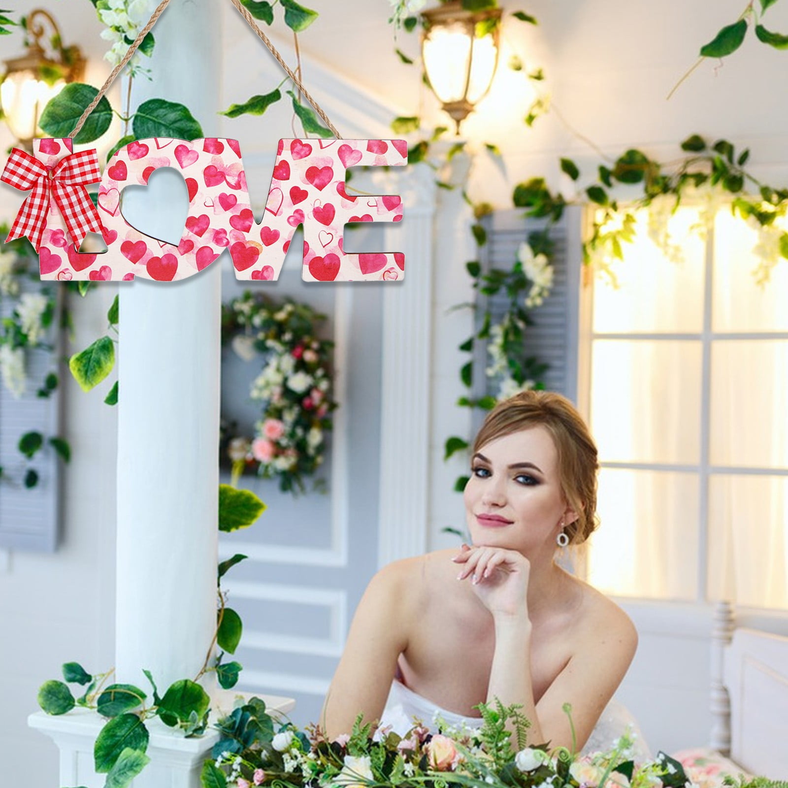 Vocy Keychain Hanging Ornaments Hanging Sign Halkboard Tags Hanging Message Board Chalkboard Labels Kitchen and Weddings Bowknot Letter Valentine S