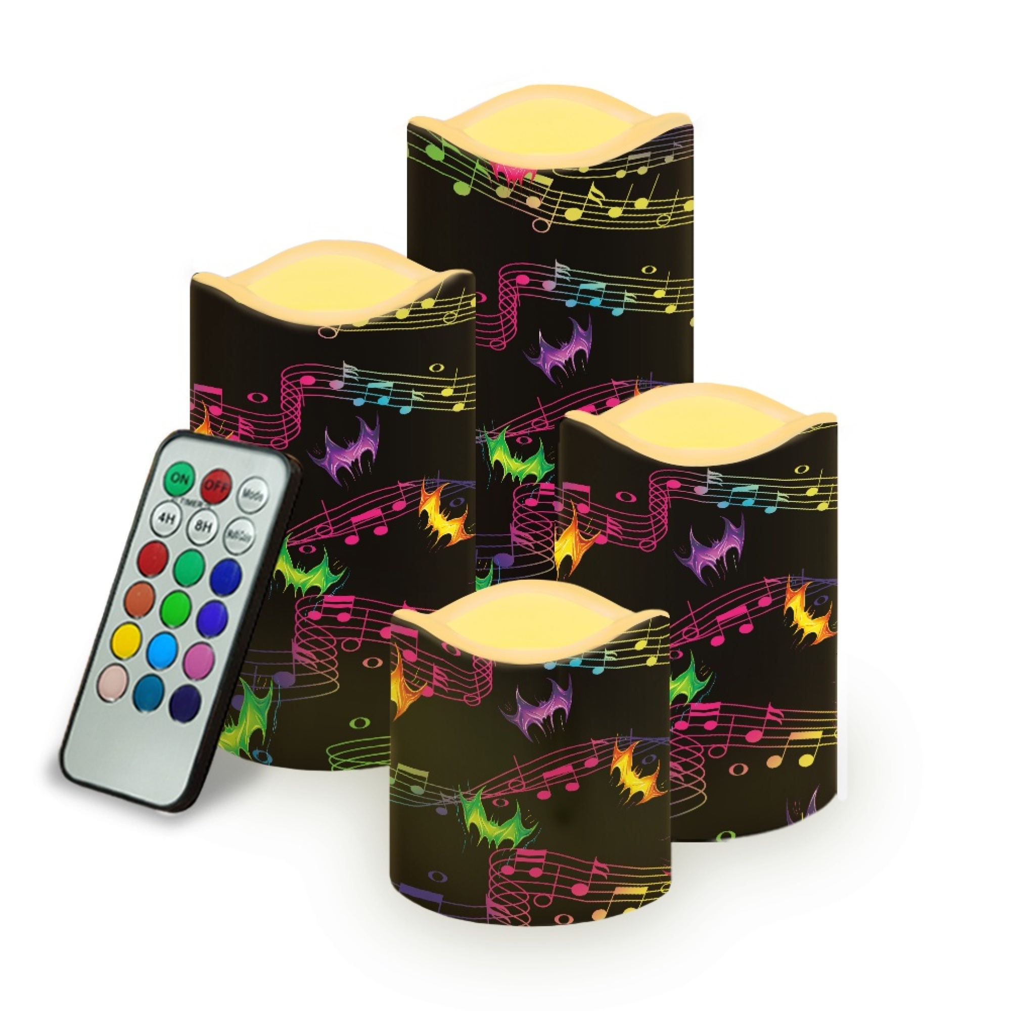 Vodetik Store 4 Pack Halloween Flameless Candles with Batteries LED ...