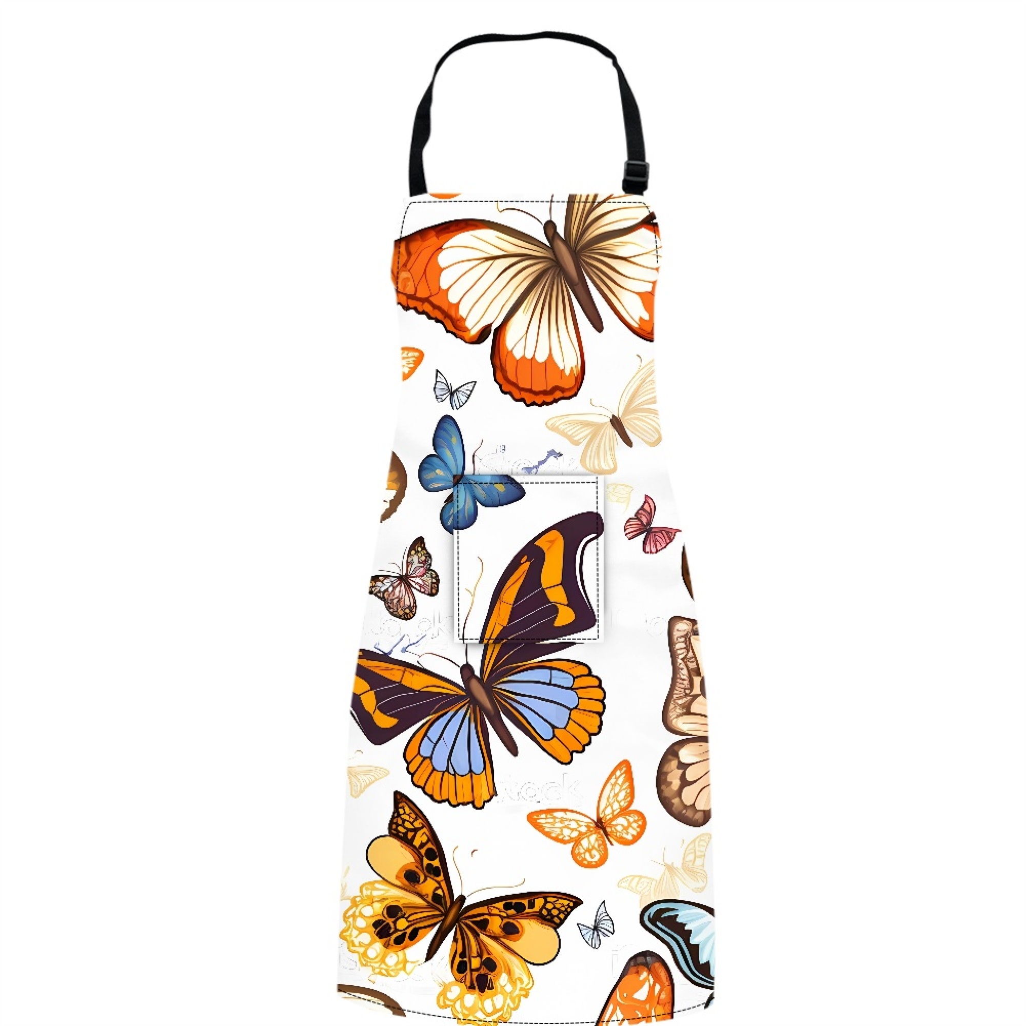 Vodetik Store Butterfly Aprons for Women with Pockets OilProof