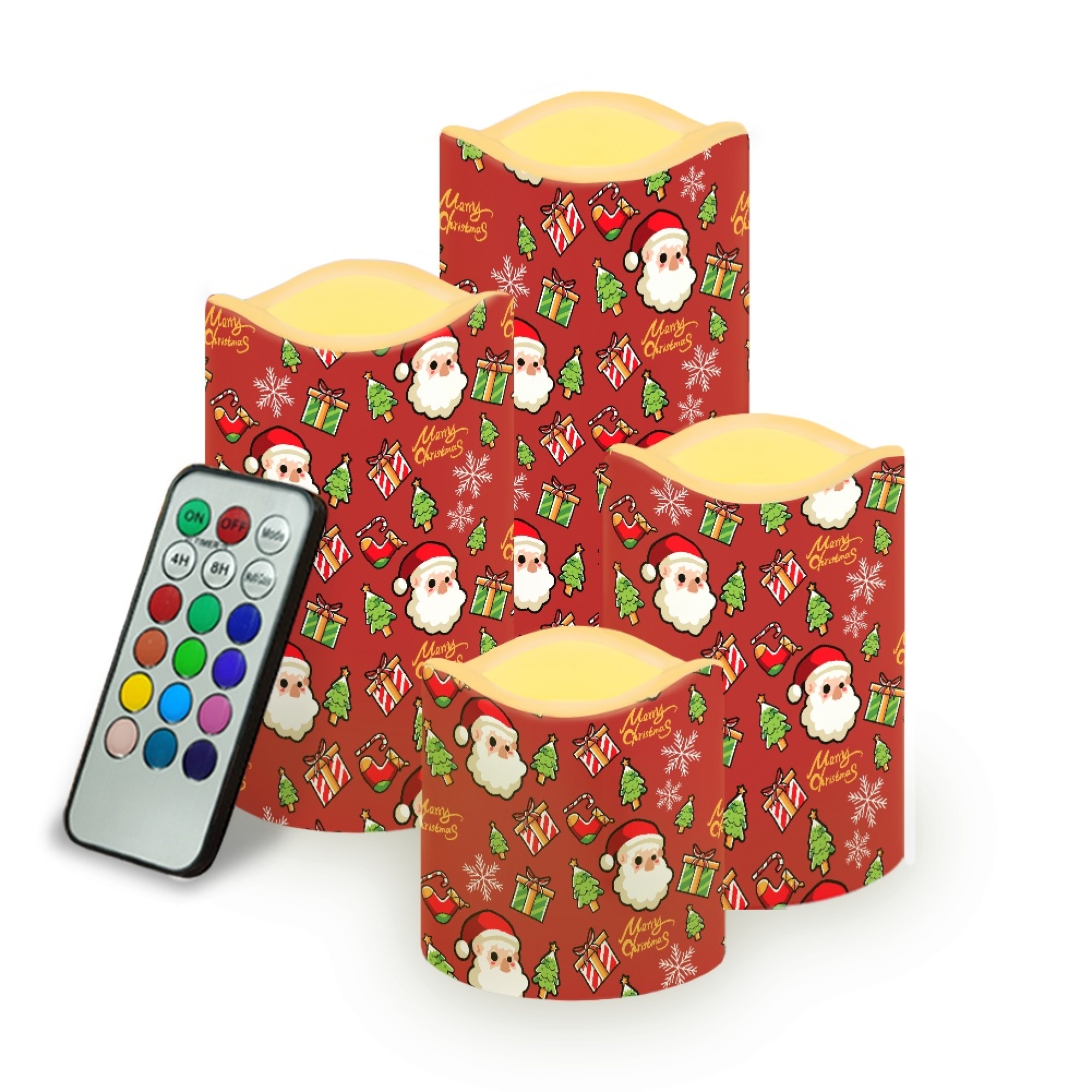 Vodetik Store Christmas Flameless Candles with Remote 4 Pack Battery