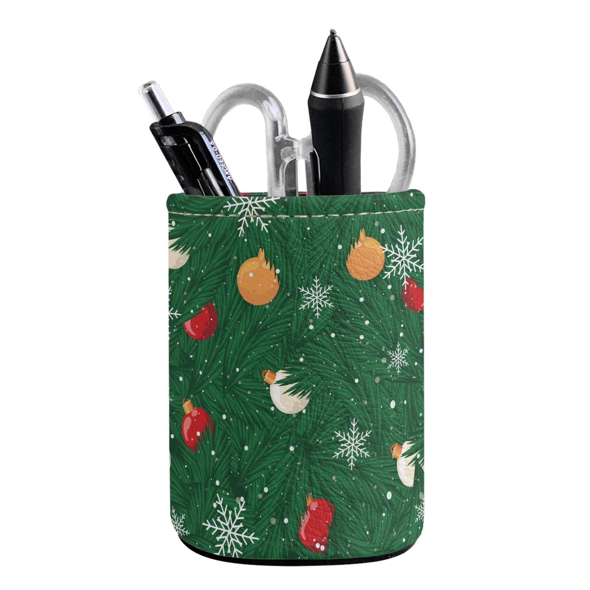 Vodetik Store Christmas Leather Pen Holder for Desk School Office