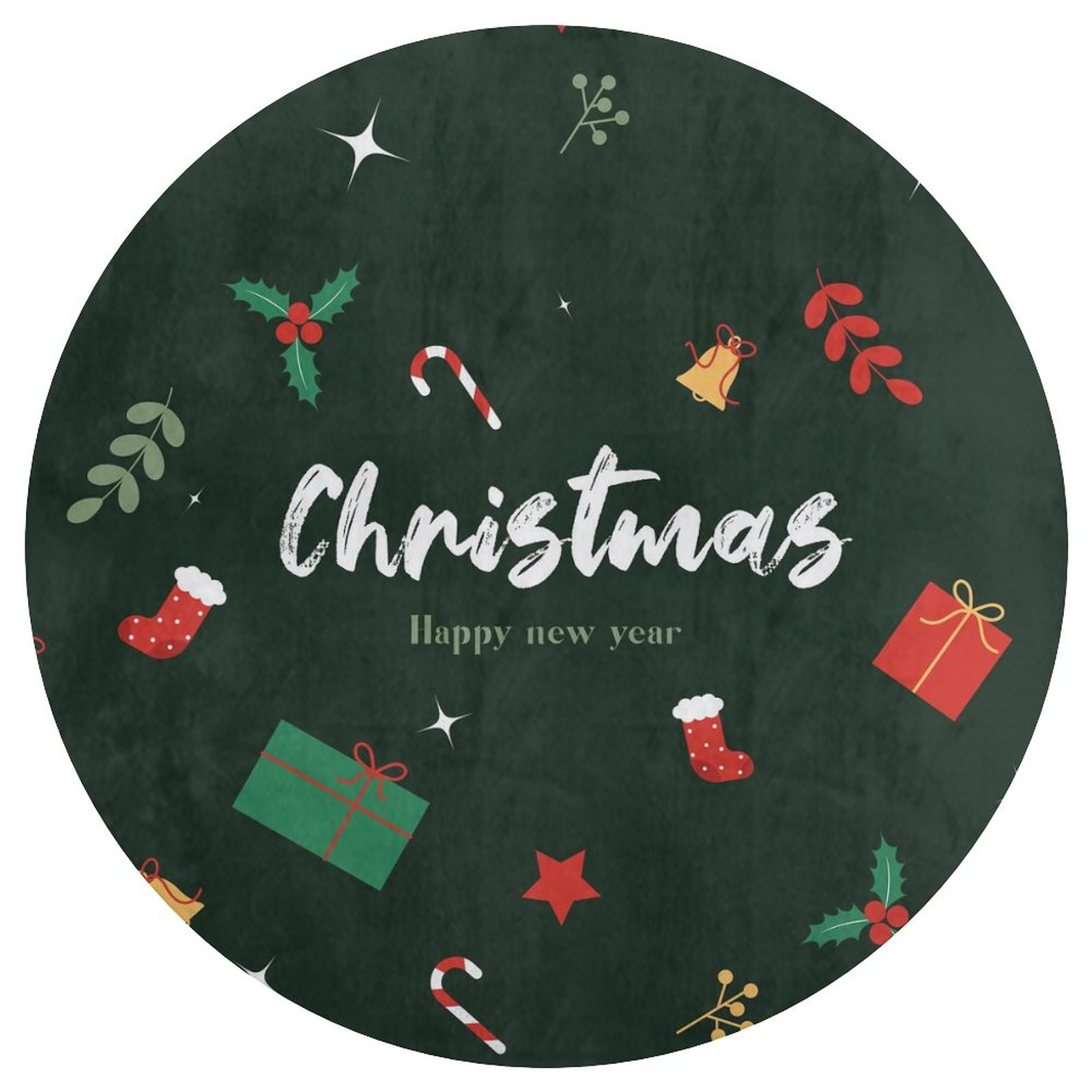 Vodetik Store Round Bathroom Rug Non Slip Washable Christmas Area Rugs