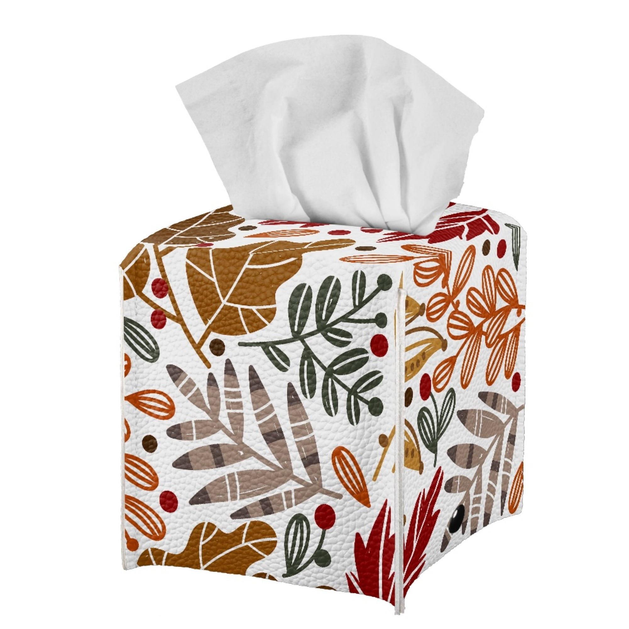 Vodetik Store Square Tissue Box Cover Fall PU Leather Decorative