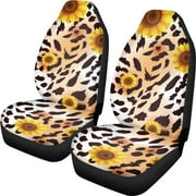 Vodetik Store Sunflowers Car Seat Covers Front Seats Only, Universal Fit Front Bench Protection, Auto Seat Covers