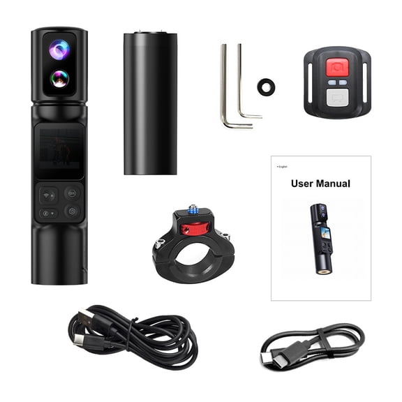 Vodhay 6K Pocket Video Camera, Dual-Lens Vlogging Camcorder, Gyro Stabilization, Low-Light Night Vision, 350 Rotation, 8H Battery Life