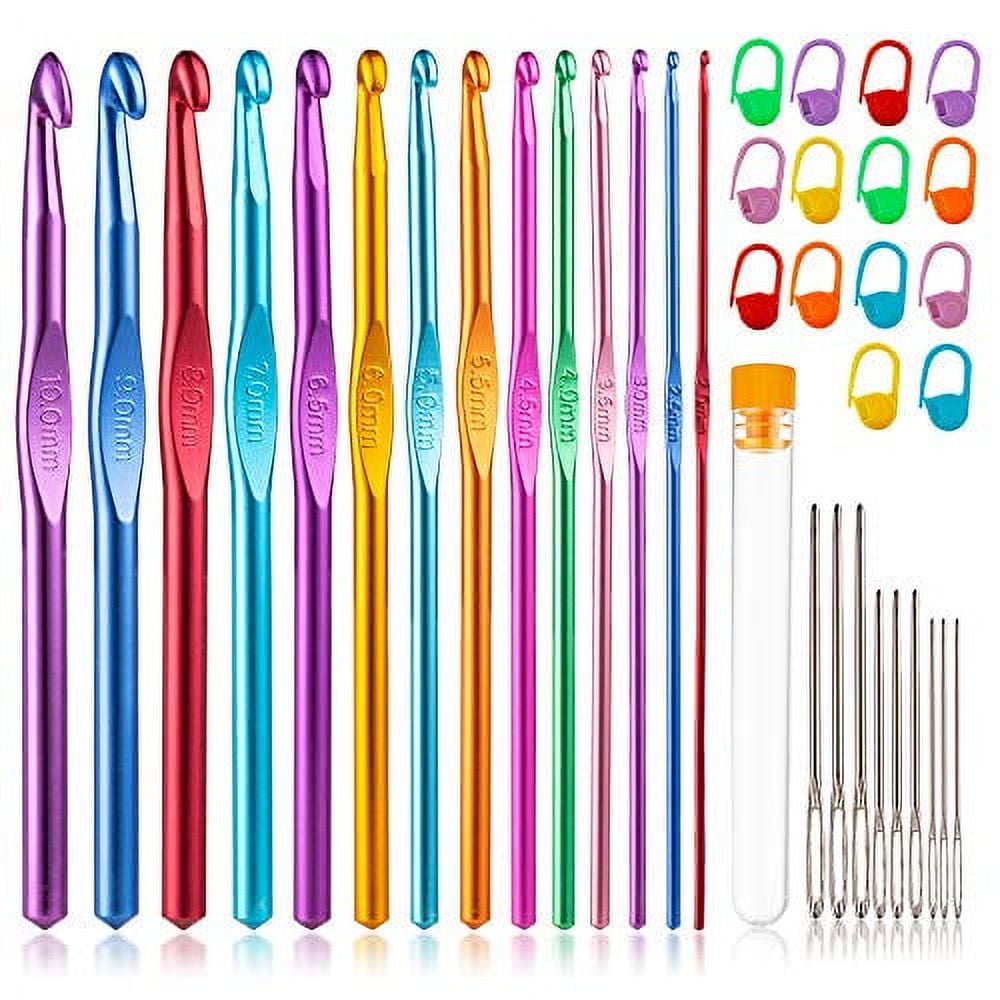 Colorful Soft Plastic Handle Alumina Crochet Hooks Knitting Needles Set 2.5  6mm Crochet For Weave Needle And Thread Crafts Tool From Viviien, $5.22