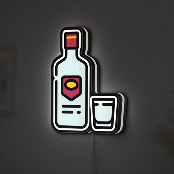 Vodka 3D Novelty Light Box, Bold Studio Prop for Photo Shoots and Creative Background Settings (Width 24 inch, 60cm)