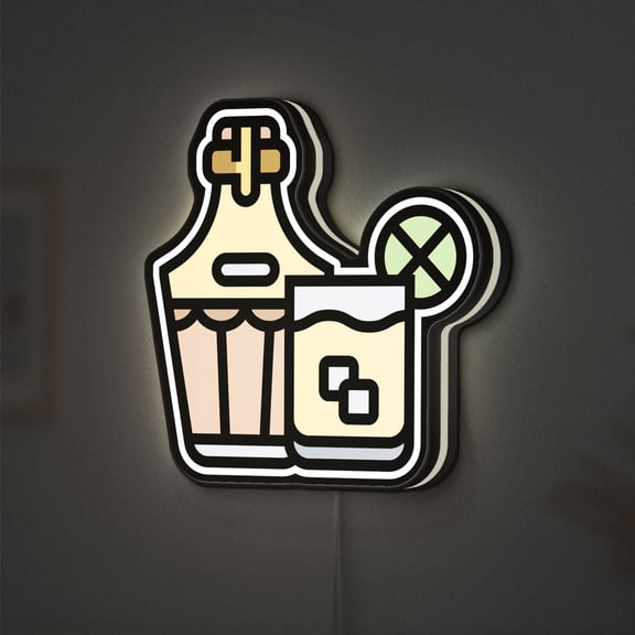 Vodka 3D Novelty Light Box, Nightclub Wall Accent for Mixology Bars and Party Ambience (Width 8 inch, 20cm)