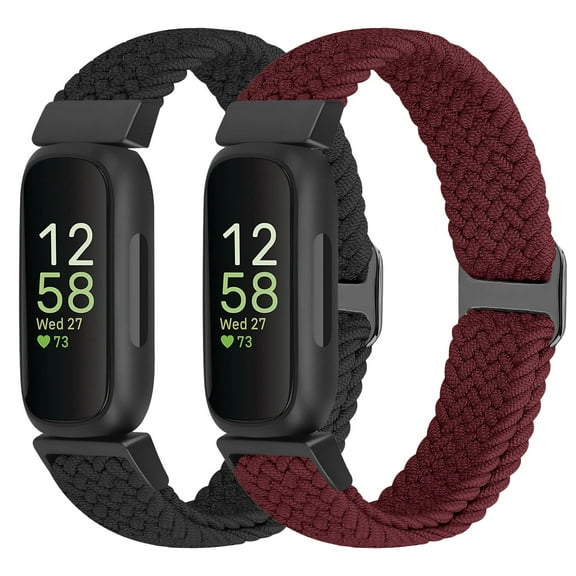 Vodtian 2 pack Braided Bands for Inspire 3/Inspire 2/Inspire Band, Elastic Adjustable Nylon Replacement Wristband for Women Men