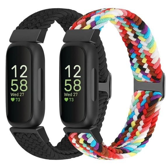 Vodtian 2 pack Braided Bands for Inspire 3/Inspire 2/Inspire Band, Elastic Adjustable Nylon Replacement Wristband for Women Men