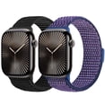 thumbnail image 1 of Vodtian 2 Pack Nylon Sport Bands Compatible with Apple Watch Bands 38mm 40mm 41mm 42mm 44mm 45mm 46mm 49mm for Women Men, Soft Breathable Straps for iWatch Series 10/9/8/7/6/5/4/3/2/1/SE/Ultra/Ultra2, 1 of 7