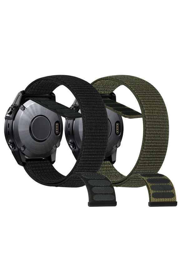 22mm Quick Fit Hook and Look Nylon Bands Compatible with Garmin Fenix 8 47mm/Fenix 7/Fenix 6/Fenix 5, Garmin Approach S62/S60, Epix Gen 2/Epix Pro 47mm for Women Man