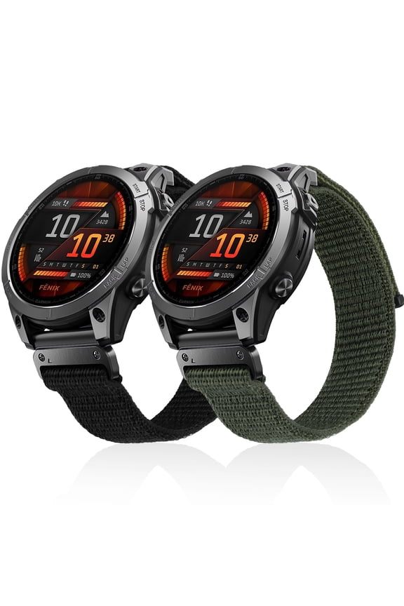 22mm Quick Fit Nylon Bands Compatible with Garmin Fenix 8 47mm/Fenix 7/6/5, Approach S62/S60/S70 47mm, Solo Loop Sport Strap for Epix 2/Epix Pro 47mm/Descent G2/G1