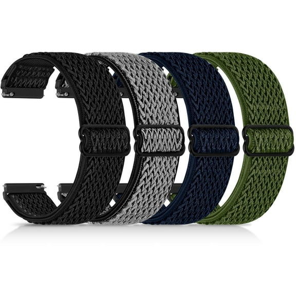 Vodtian 4 pack 22mm Elastic Nylon Bands Compatible with Samsung Galaxy Watch 3 45mm, Garmin Venu 3/Venu 2, Vivoactive 4 45mm, Quick Release Repalcement Bands for Amazfit Bip 6/Bip 5