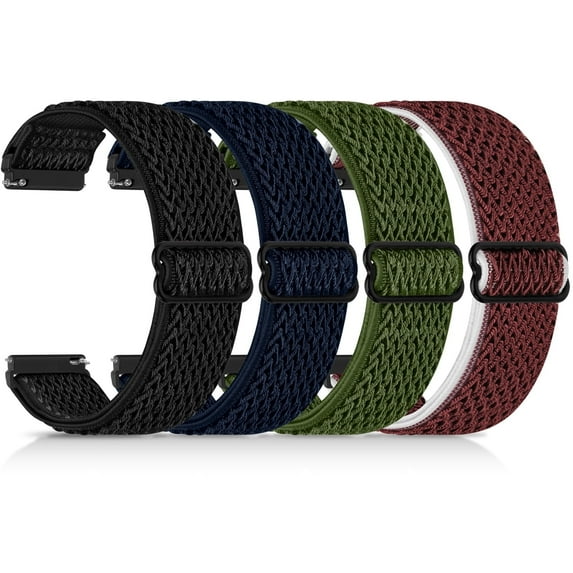 Vodtian 4 pack 22mm Elastic Nylon Bands Compatible with Samsung Galaxy Watch 3 45mm, Garmin Venu 3/Venu 2, Vivoactive 4 45mm, Quick Release Repalcement Bands for Amazfit Bip 6/Bip 5