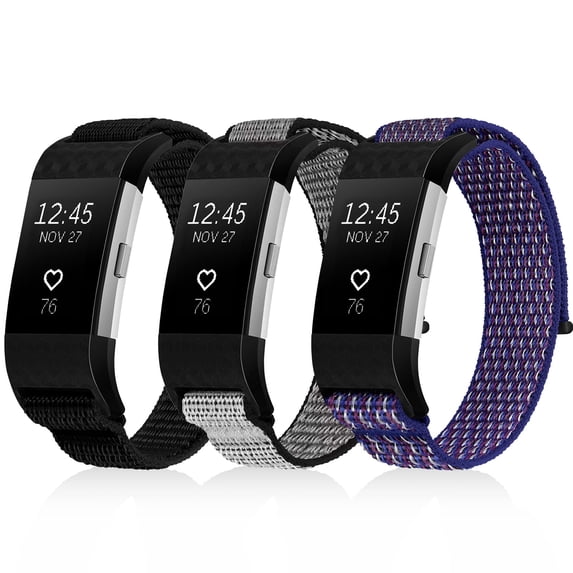 Vodtian Sports Nylon Band for Charge 2, Solo Loop Stitched Nylon Replacement Strap, Skin-Friendly Soft Wristband for Charge 2 Men Women