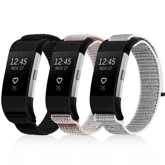 Vodtian Sports Nylon Band for Charge 2, Solo Loop Stitched Nylon Replacement Strap, Skin-Friendly Soft Wristband for Charge 2 Men Women