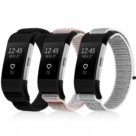 Vodtian Sports Nylon Band for Charge 2, Solo Loop Stitched Nylon Replacement Strap, Skin-Friendly Soft Wristband for Charge 2 Men Women