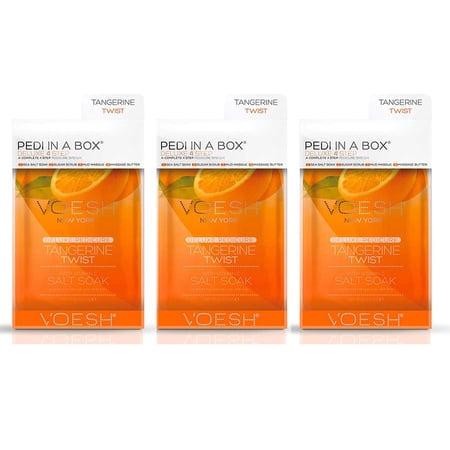 Voesh Deluxe Pedicure Pedi In A Box 4 In 1 Tangerine Twist Pack Of 3