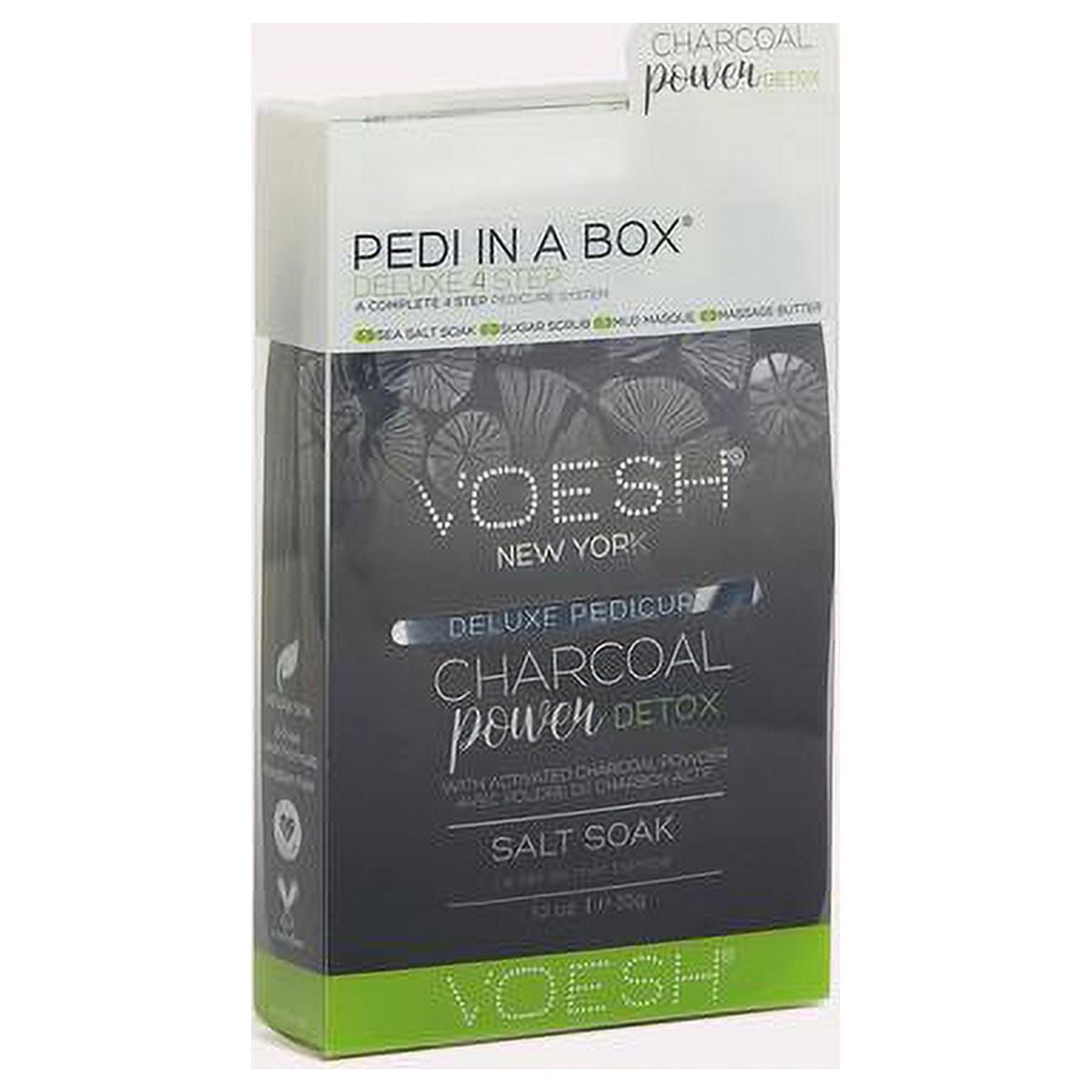 Voesh Pedi In A Box Deluxe 4 Step Pedicure System Charcoal Power Detox (Pack Of 6)