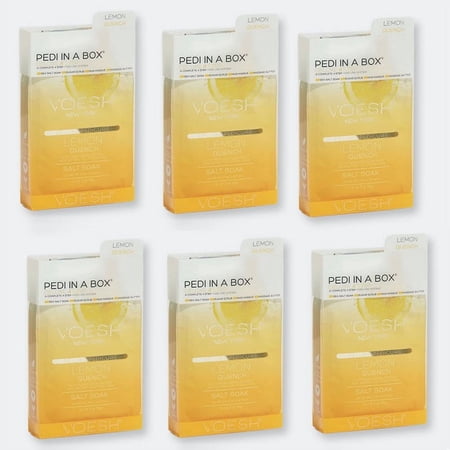 Voesh Pedi In A Box Deluxe Pedicure 4 In 1 Lemon Quench Pack Of 6
