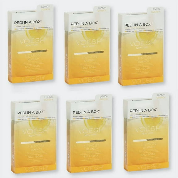 Voesh Pedi In A Box Deluxe Pedicure 4 In 1 Lemon Quench Pack Of 6