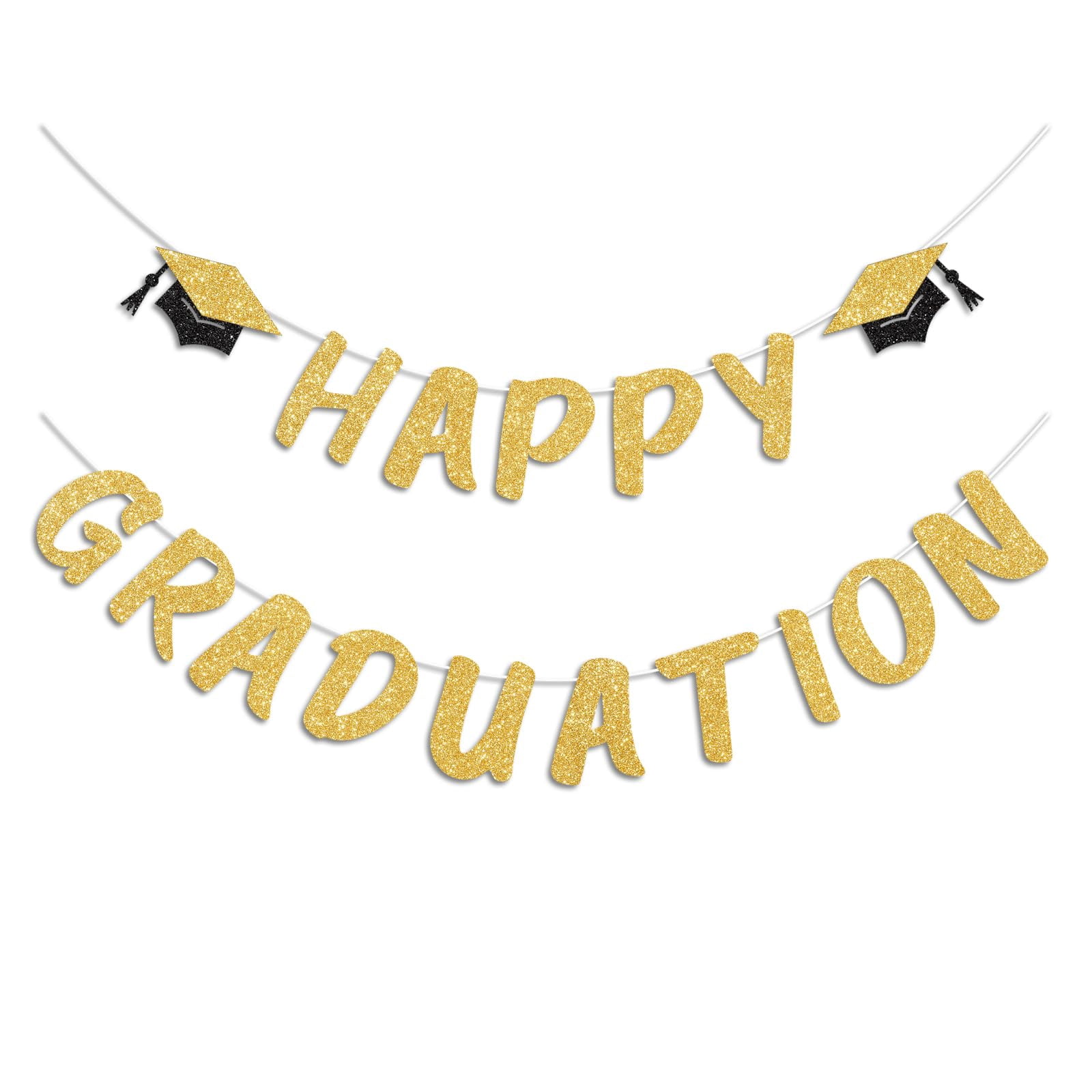 Vofrise Gold Happy Graduation DHF10 Banner for 2025 Grad Party ...