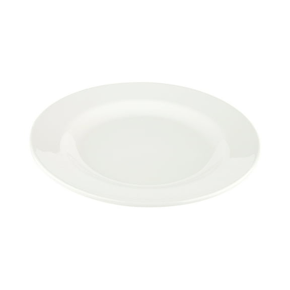Voga Round White Melamine Large Plate - Classic, Rimmed - 10" x 10" x 3/4" - 10 count box