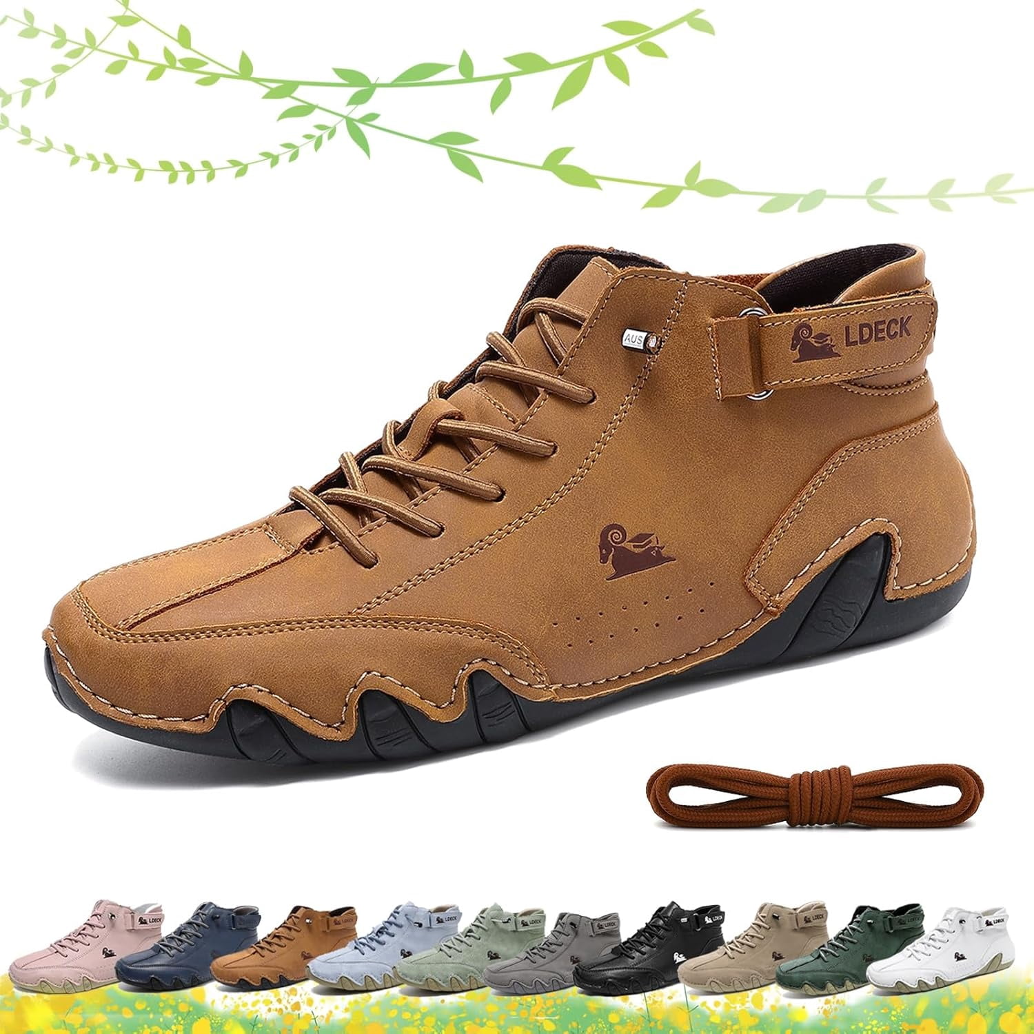 Vogany Shoes Women, Vogldeck - Waterproof and Breathable Orthopedic Shoes, Outdoor Beck Shoes Comfy Lightweight Non-Slip Orthopedic Sneakers Walking Hiking Ankle Boots(Khaki,US 6.5)