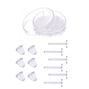 Vogem 100 Pcs Body Piercings Set 12g Transparent Clear Cartilage Piercings Acrylic with Silicone Backing Minimalism