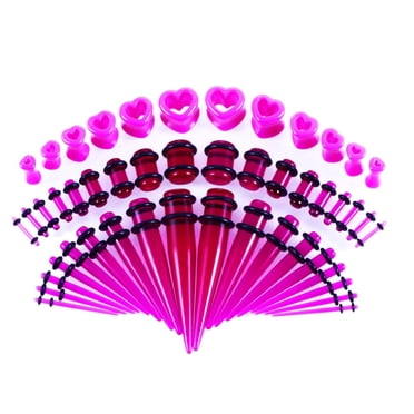 Ear Expander Stretching Kit 14G-00G 50 Piece Ear Gauges Stretching Kit - 14G To 00G Tapers, Plugs & Tunnels Ear Gauges Set