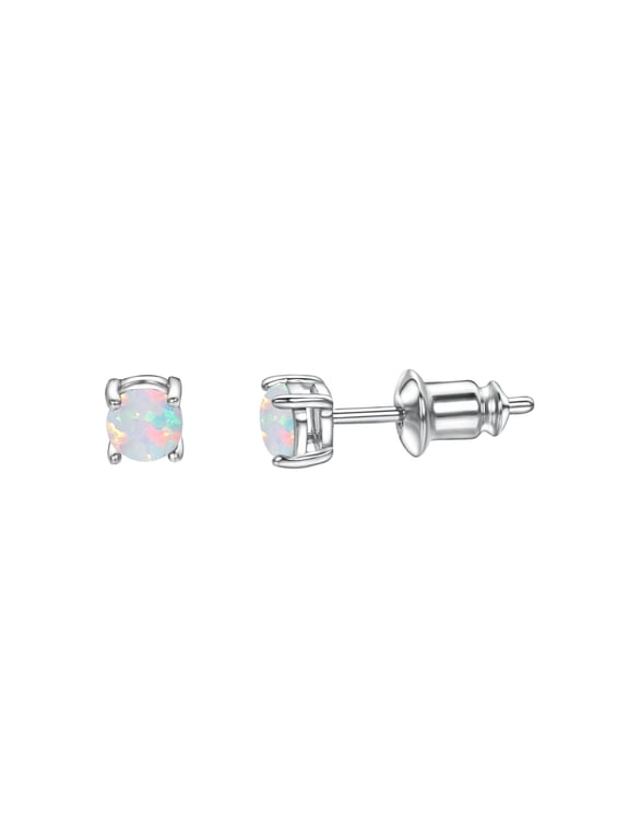 Cubic Zirconia Stud Earrings Opal Sparkly Hypoallergenic Earrings for Women Exquisite Jewelry