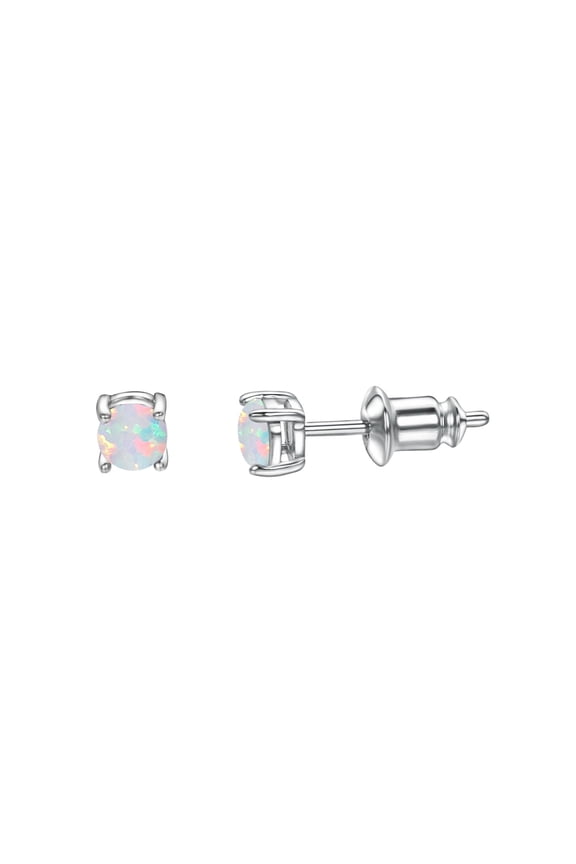 Cubic Zirconia Stud Earrings Opal Sparkly Hypoallergenic Earrings for Women Exquisite Jewelry