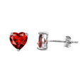 thumbnail image 1 of Vogem Red Heart Earrings Studs For Women Cubic Zirconia Silver Cartilage Stud Earrings Elegant Jewelry, 1 of 4