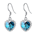 thumbnail image 1 of Vogem Silver Heart Drop Earrings for Women Blue Cubic Zirconia Stone Dangle Earrings Personality and Trendy Jewellerya, 1 of 6