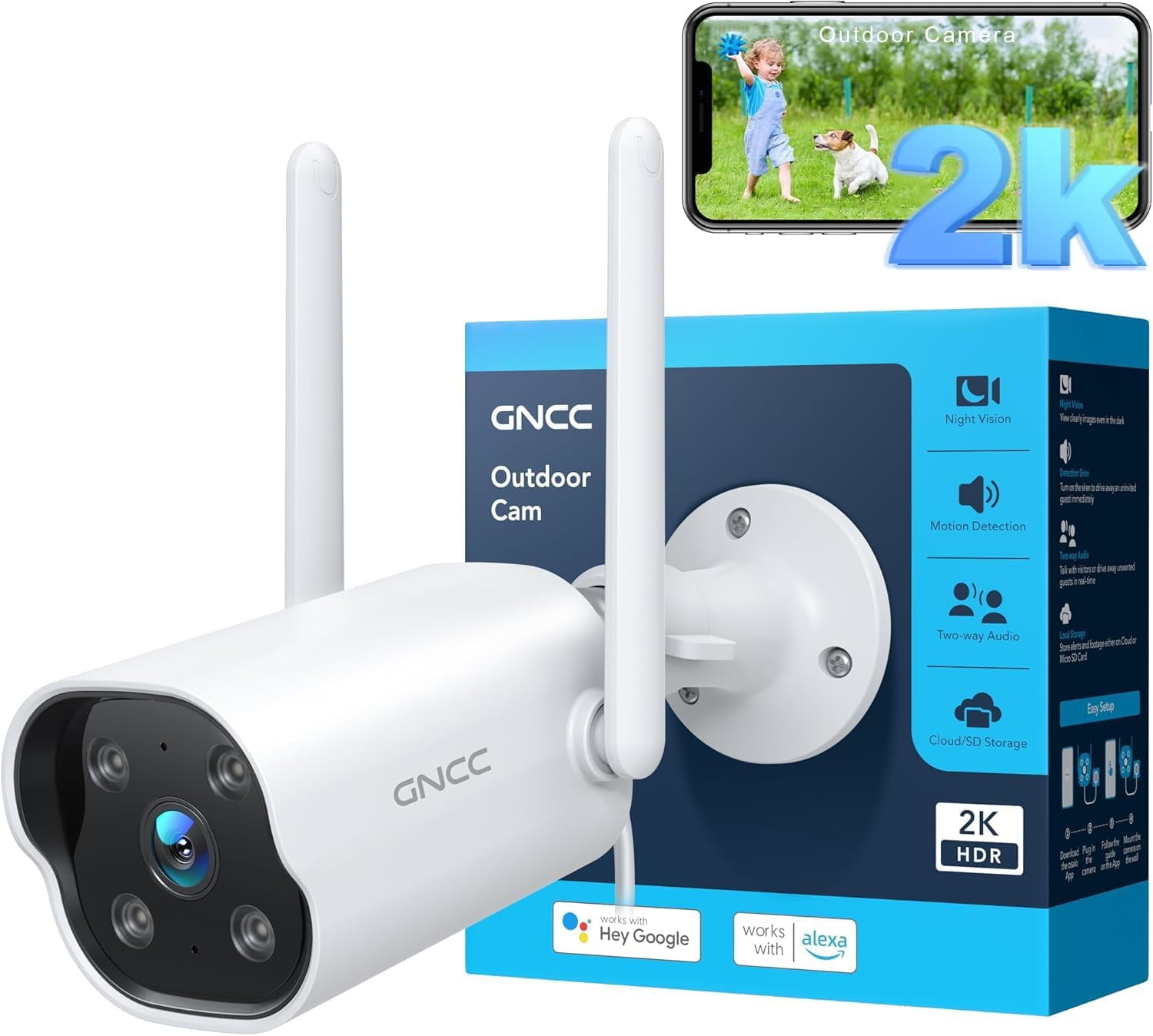Voger 1080P Outdoor Security Camera, IP66 Weatherproof