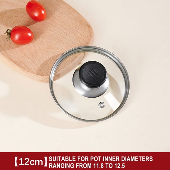 Voglyf 4.7 Inch Tempered Glass Lid Compatible with Lodge Skillets, Caraway Frying Pan, OXO Obsidian Fry Pan Skillet, Pan Lid, Pot Cover, Dutch Ovens and Other 4.7-9.4" Cookware