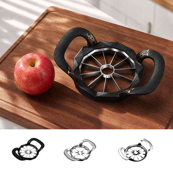 Voglyf Apple Slicer , 12-Blade Extra Large Heavy Duty Stainless Steel Apple Cutter Divider, Time Saving Easy Grip Fruit Slicing Tool, Durable Kitchen Prep Gadget For Home Baking Cooking，C