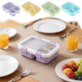 Voglyf Bento Box Adult Lunch Box,4 Compartment Snack Containers Reusable Meal Prep Stackable BPA-Free Lunch Containers for Office Work School Travel Picnic Microwave Safe Food Container(Green M)