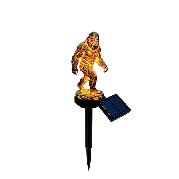 Voglyf Bigfoot Solar Garden Light, Resin Sasquatch Walking Sculpture with Internal LED Lighting, Waterproof Outdoor Landscape Lamp for Lawn Pathway Backyard Forest Style Decor Gift