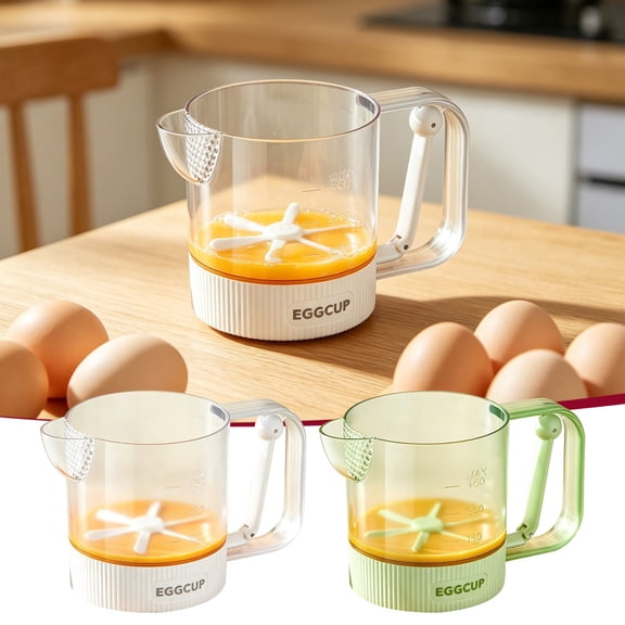 Voglyf Creative Egg Mixing Cup, Multifunctional Hand Egg Beater Whisk Stirrer, Quick Manual Hand Mixer Kitchen Tool For Eggs, Milk Powder, Marinades, Cake Batter Home Baking Cooking,Green,1PCS