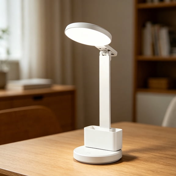 Voglyf Desk Lamps for Home Office with Stable Base, Eye-Caring Table Light For Home Office Study Bedroom, Multi-Angle Adjustable Reading Lamp USB Rechargeable Desktop Task Light Gift