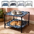 thumbnail image 1 of Voglyf Double Layer Cat Hammock Bed - Free-Standing Elevated Cot Indoor Pet Bed with Frame, Washable Cover, Rubber Feet, Tool-Free, for Large Cats or Small Dogs - Gray 19.7" x 17.7",Black, 1 of 7