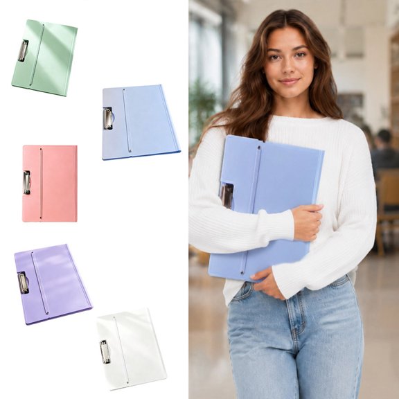 Voglyf Double Strong Clips File Folder Report Cover, Punchless Binder, Office Project Folder, Commercial or School Documents File Folder, for Letter Size or A3 Size, Sheet Capacity, Blue