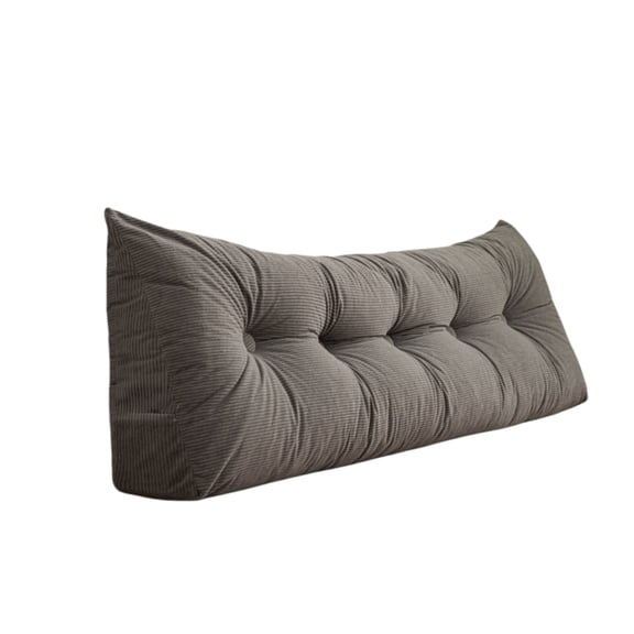 Voglyf Headboard Pillow Queen, Wedge Pillow Headboard, Dark Grey Triangle Backrest for Headboard, Bed Pillow for Sitting Up Reading Working, Removable Cover, Side Pockets,Gray,23.6In