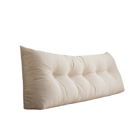 Voglyf Headboard Pillow Queen, Wedge Pillow Headboard, Dark Grey Triangle Backrest for Headboard, Bed Pillow for Sitting Up Reading Working, Removable Cover, Side Pockets,White,23.6In