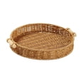 thumbnail image 1 of Voglyf Imitation Rattan Tray, Poly Wicker Trays for Fruit Food Serving Tray Imitation Wicker Trayts with Handles for Vegetables, Breakfast, Snacks, Dining Coffee Table (Round,11×11×1.77In), 1 of 6