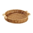 thumbnail image 1 of Voglyf Imitation Rattan Tray, Poly Wicker Trays for Fruit Food Serving Tray Imitation Wicker Trayts with Handles for Vegetables, Breakfast, Snacks, Dining Coffee Table (Round,8.3×8.3×1.57In), 1 of 4